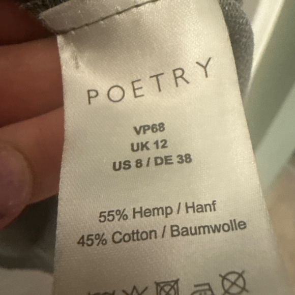 Size 8 Poetry hemp blend rustic tunic with 3/4 length sleeves - Picture 5 of 5